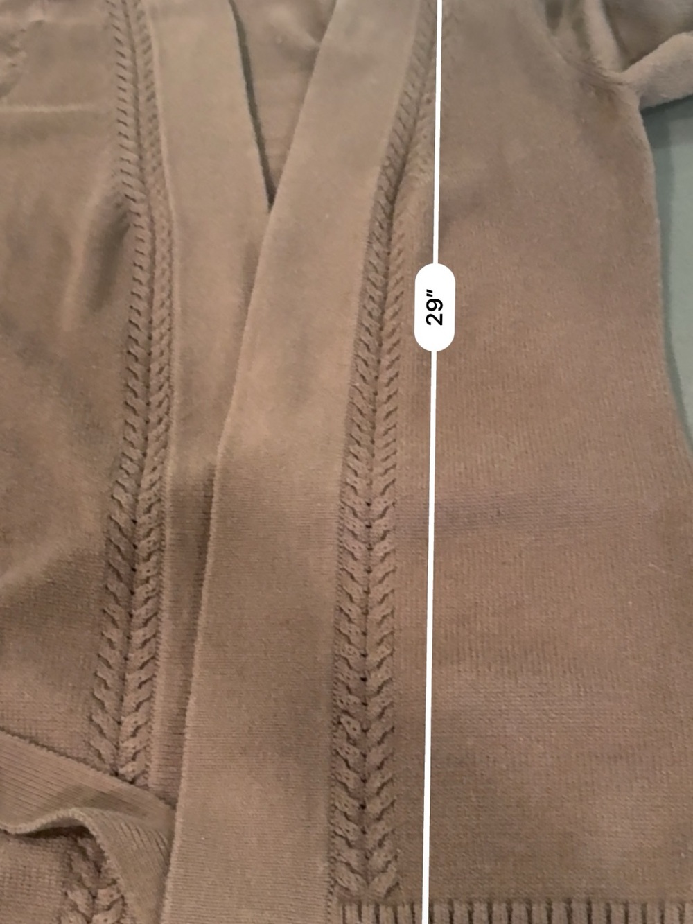 IZOD Brown Belted Open Front Cardigan Sweater Small - Picture 6 of 8